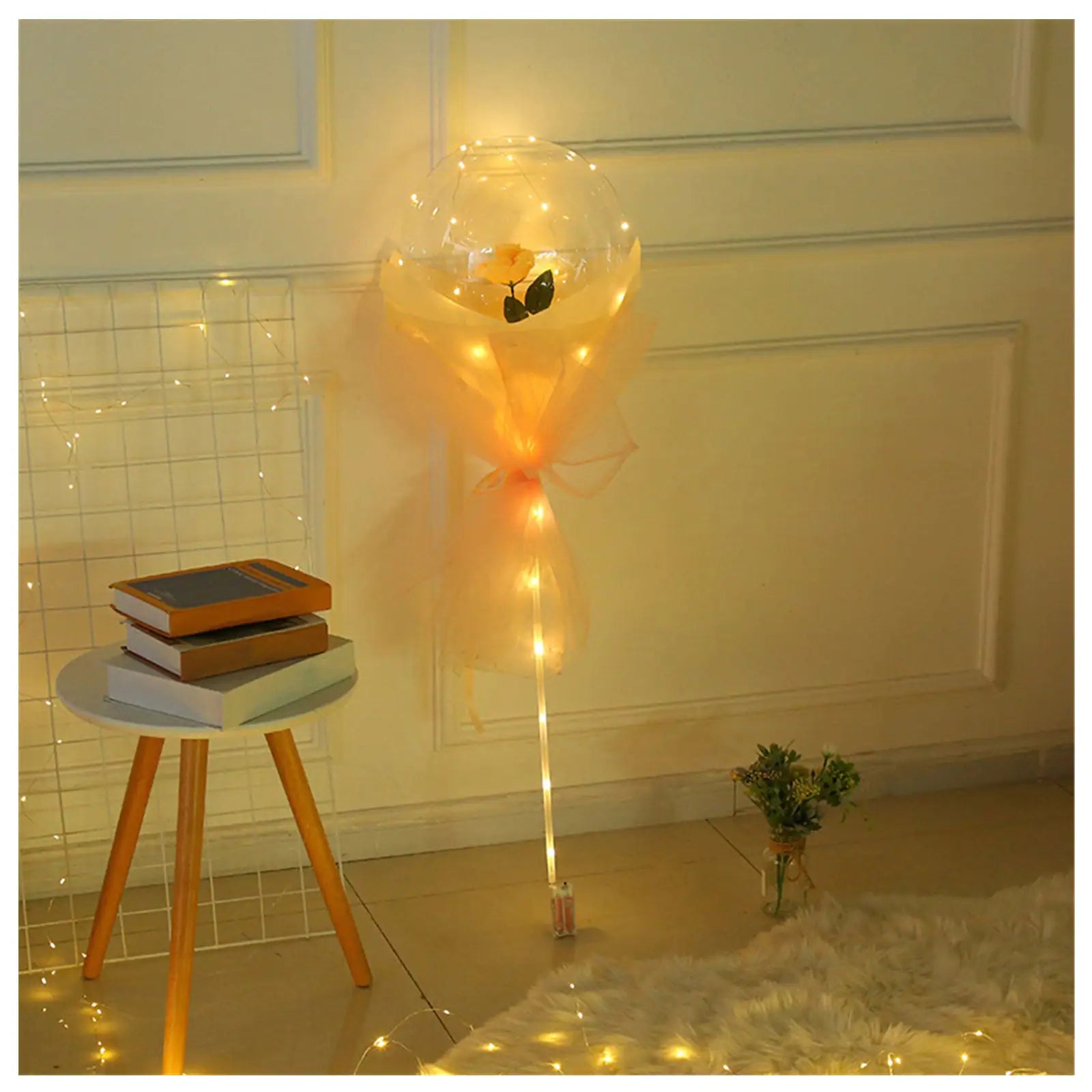 LED Luminous Transparent Balloon Rose Bouquet