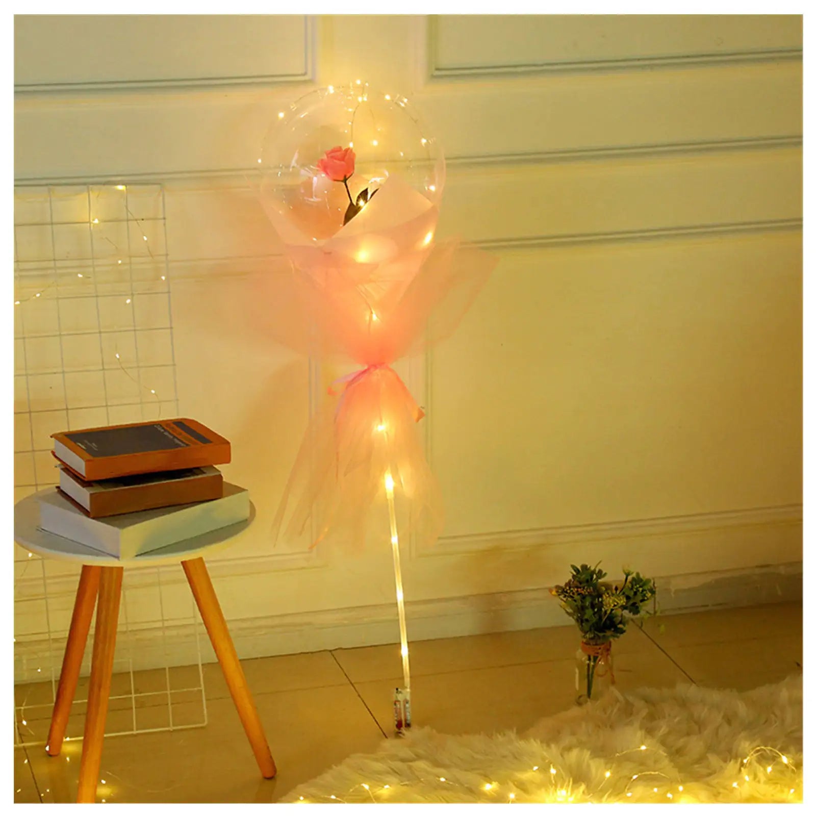 LED Luminous Transparent Balloon Rose Bouquet