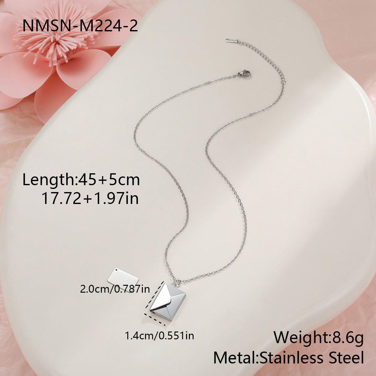 Envelope Heart Necklace